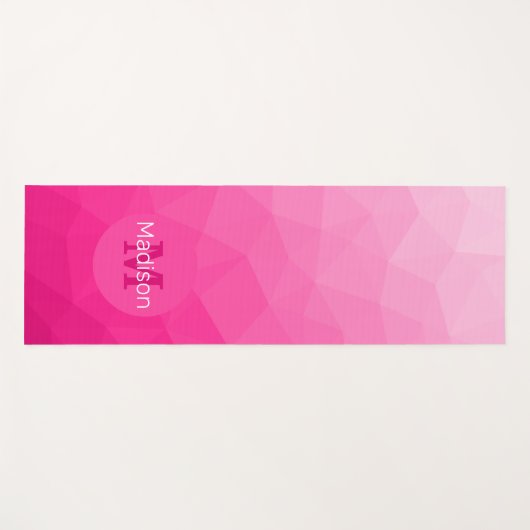 Monogram van het hete roze gradiënt van het Geomet Yogamat (Voorkant (horizontaal))