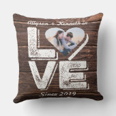 Monogram van het Lijst van het Hart van de Foto Kussen (Achterkant)