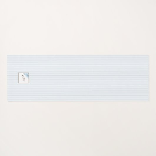 Monogram van het Manuscript Blue Stripe Fleur de L Yogamat (Achterkant (horizontaal))