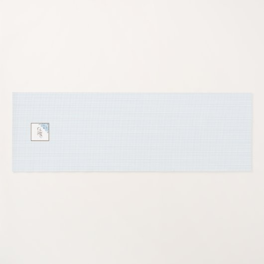 Monogram van het Manuscript Blue Stripe Fleur de L Yogamat (Voorkant (horizontaal))