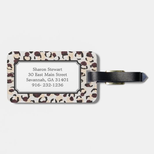 Monogram van het moderne kathedaap bagagelabel (Achterkant horizontaal)