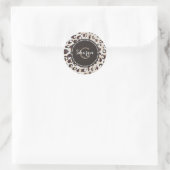 Monogram van het moderne kathedaap ronde sticker (Tas)