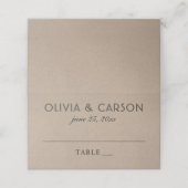 Monogram van het moderne Kraft- en Zwarte Weddensc (Buitenkant ongevouwen)