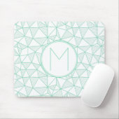 Monogram van het Munt en van het Witte Moderne Geo Muismat (Met muis)