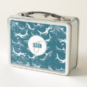 Monogram van het patroon van het Blauwe Shark (Achterkant)