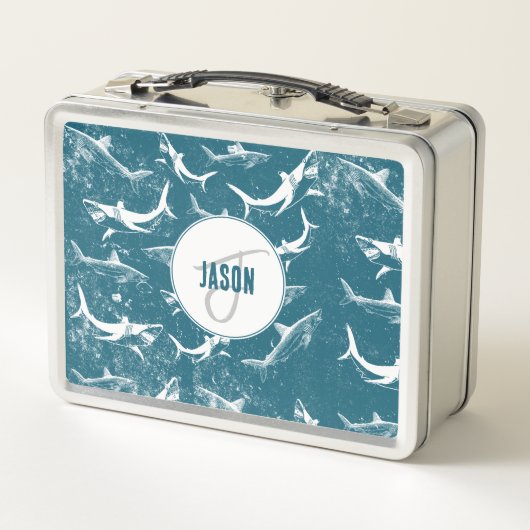 Monogram van het patroon van het Blauwe Shark (Achterkant)