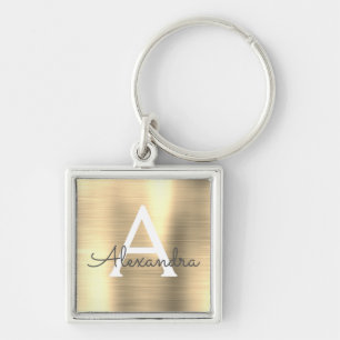 Monogram van het Roestvrij staal Faux van de luxe Sleutelhanger