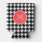 Monogram van het zwart-wit-koraal blikjeskoeler (Voorkant)