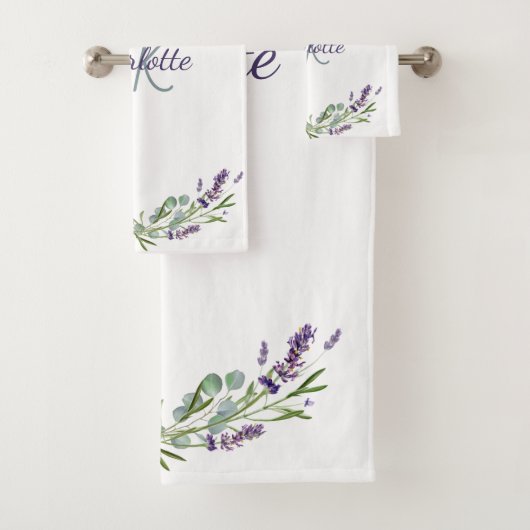 Monogram van lavenaarsbloemkolen bad handdoek (Insitu)