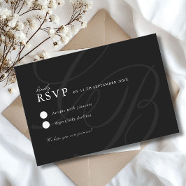 Monogram van minimalistisch lettertype | Elegante  RSVP Kaartje