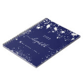 Monogram van Navy Blue White stars Notitieboek (Linkerzijde)