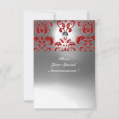 MONOGRAM VAN RODE EN WITTE DAMASKGEM AANKONDIGING (Achterkant)