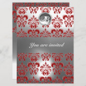 MONOGRAM VAN RODE EN WITTE DAMASKGEM KAART (Voorkant / Achterkant)