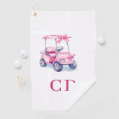 Monogram van roze kar golfhanddoek (Insitu)