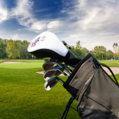 Monogram van roze kar golfheadcover