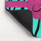 monogram van Turquoise zebra Muismat (Hoek)