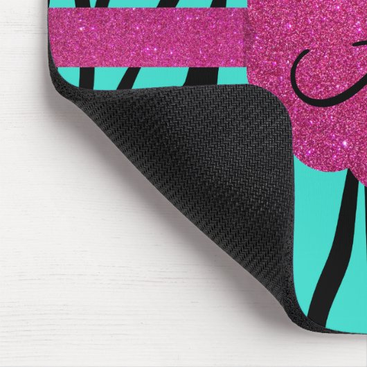 monogram van Turquoise zebra Muismat (Hoek)