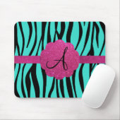 monogram van Turquoise zebra Muismat (Met muis)