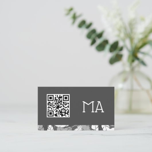 Monogram | veren | QR-code Visitekaartje (Staand voorkant)