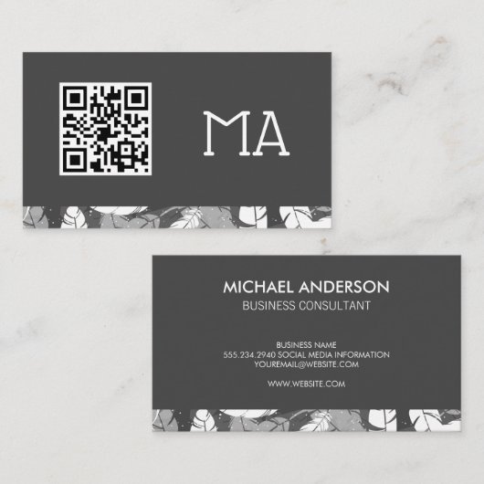 Monogram | veren | QR-code Visitekaartje (Voorkant / Achterkant)