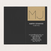 Monogram Verticaal legant grijs beige Visitekaartj Visitekaartjes (Buitenkant ongevouwen)