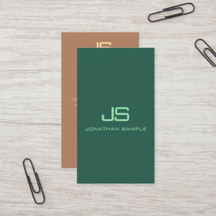 Monogram Verticaal Modern Professional Elegant Visitekaartje