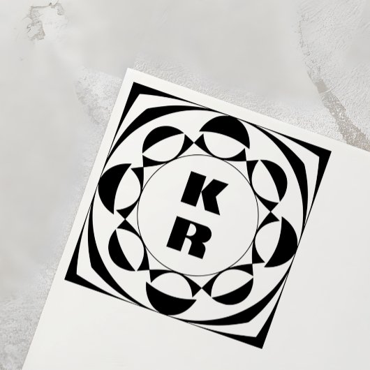 Monogram Vertical Initiaal Zelfinkende Stempel