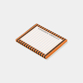 Monogram Verticale Halloween Oranje / Zwarte Stree Post-it® Notes (Schuin)