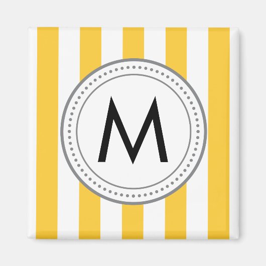 Monogram Verticale Strepen Magneet - geel (Voorkant)