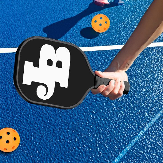 Monogram Vet Dubbel Initiaal Zwart-Wit Pickleball Paddle