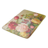Monogram Victoriaans Rozen Bouquet Flowers Badmat (Gekanteld)