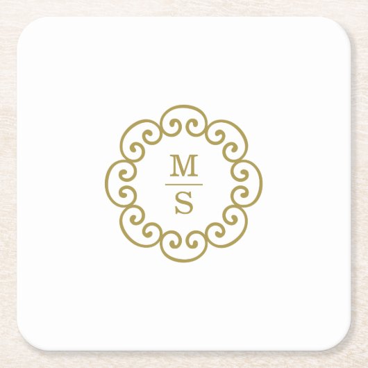 Monogram Vierkante Kartonnen Onderzetter (Voorkant)