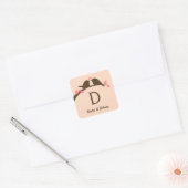 Monogram Vierkante Sticker (Envelop)