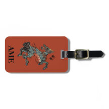 Monogram Vintage Chinese Qilin op Chinese Rood