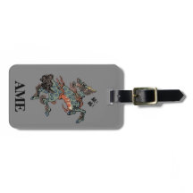 Monogram Vintage Chinese Qilin op middelgrijs