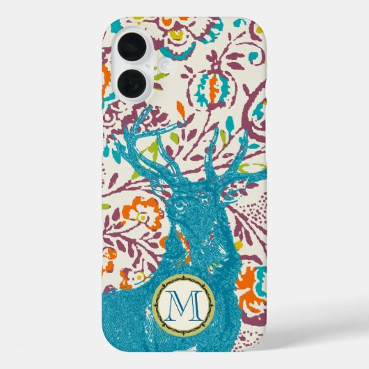 Monogram Vintage Herten Art Nouveau Bos iphone Case-Mate iPhone Case (Achterkant)
