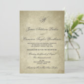 Monogram Vintage Papier | Bruiloftsfeest na de bru Kaart (Staand voorkant)