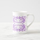 Monogram Violet Damask Porselein Kop (Rechts)