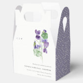  Monogram Violet Floral Bunch Vrijgezellenfeest Bedankdoosjes (Geopend)
