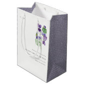  Monogram Violet Floral Bunch Vrijgezellenfeest Medium Cadeauzakje (Achterkant Gekanteld)