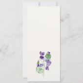 Monogram Violet Floral Bunch Wedding Menu Kaart (Achterkant)