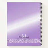Monogram Violet Paarse Dripping Glitter Metallic Notitieboek (Achterkant)