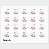 Monogram Violet & Sage Weddenschap Ronde Sticker (Vel)