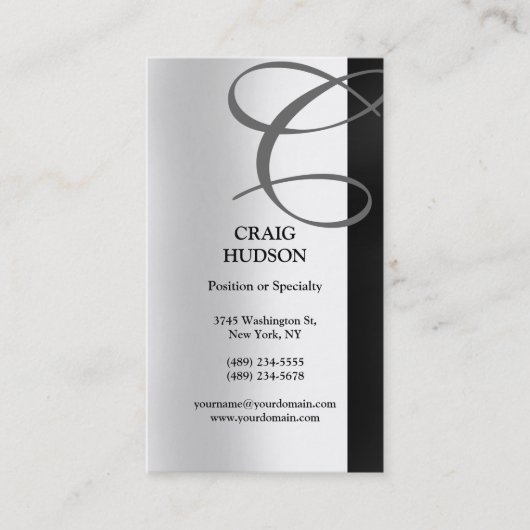 Monogram Visitekaartje voor kalligrafie (Voorkant)