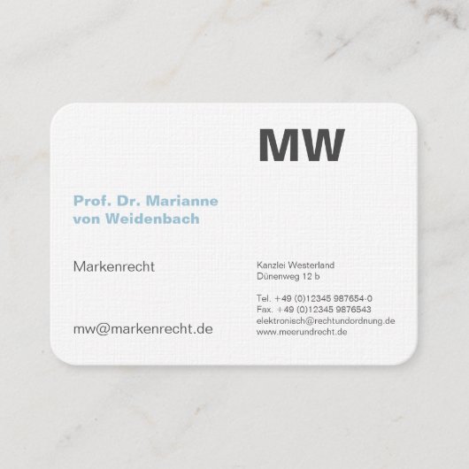 Monogram visitekaartjes (Voorkant)