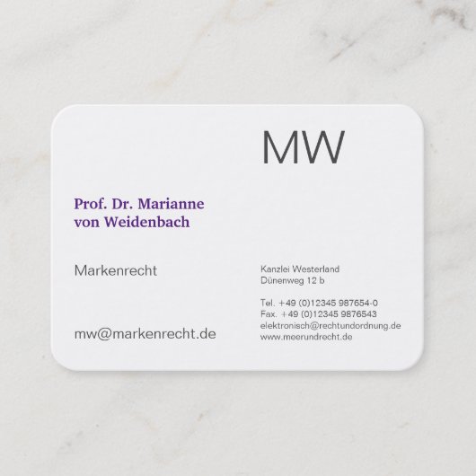 Monogram visitekaartjes (Voorkant)
