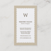 monogram Visitekaartjes - Khaki (Achterkant)