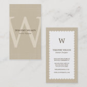  monogram Visitekaartjes - Khaki (Voorkant / Achterkant)