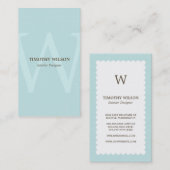 monogram Visitekaartjes - Licht blauw (Voorkant / Achterkant)