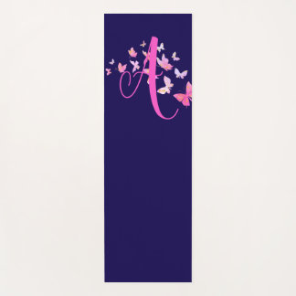 Monogram Vlinder Blauw Roze Yogamat
